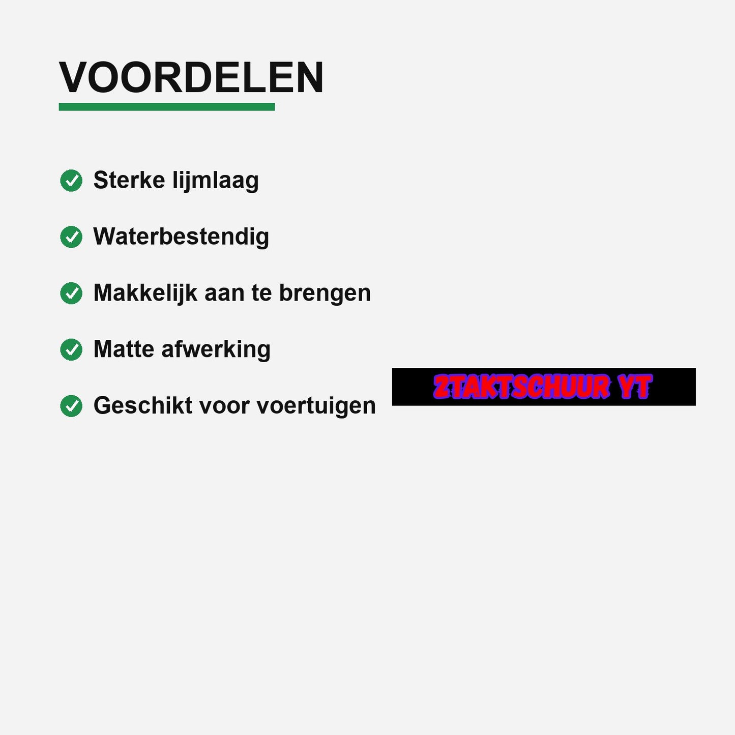 2x 2TAKTSCHUUR YT Kentekenhouderstickers – Rood – materiaal en matte afwerking