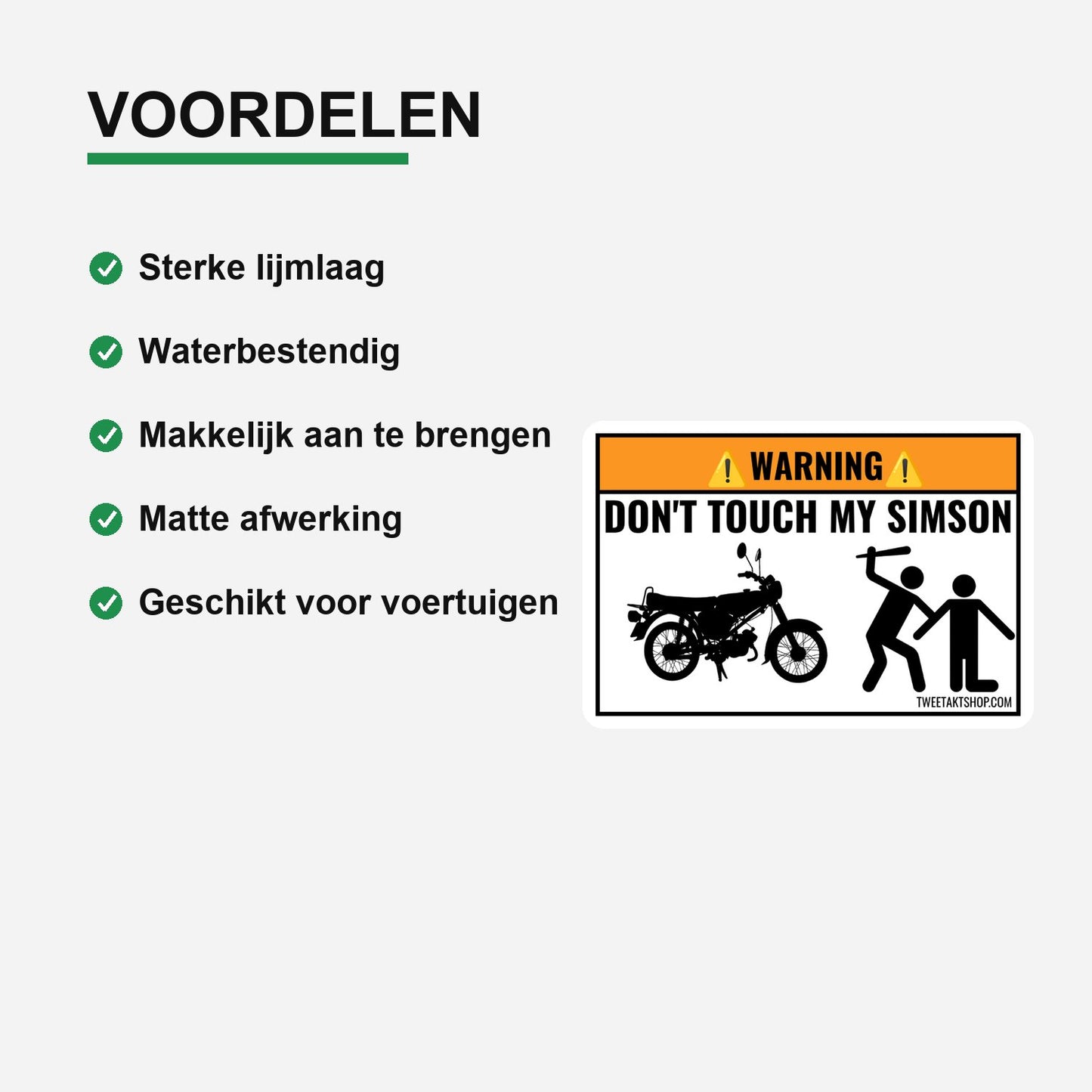 3x Don't Touch My Simson Stickers β materiaal en matte afwerking
