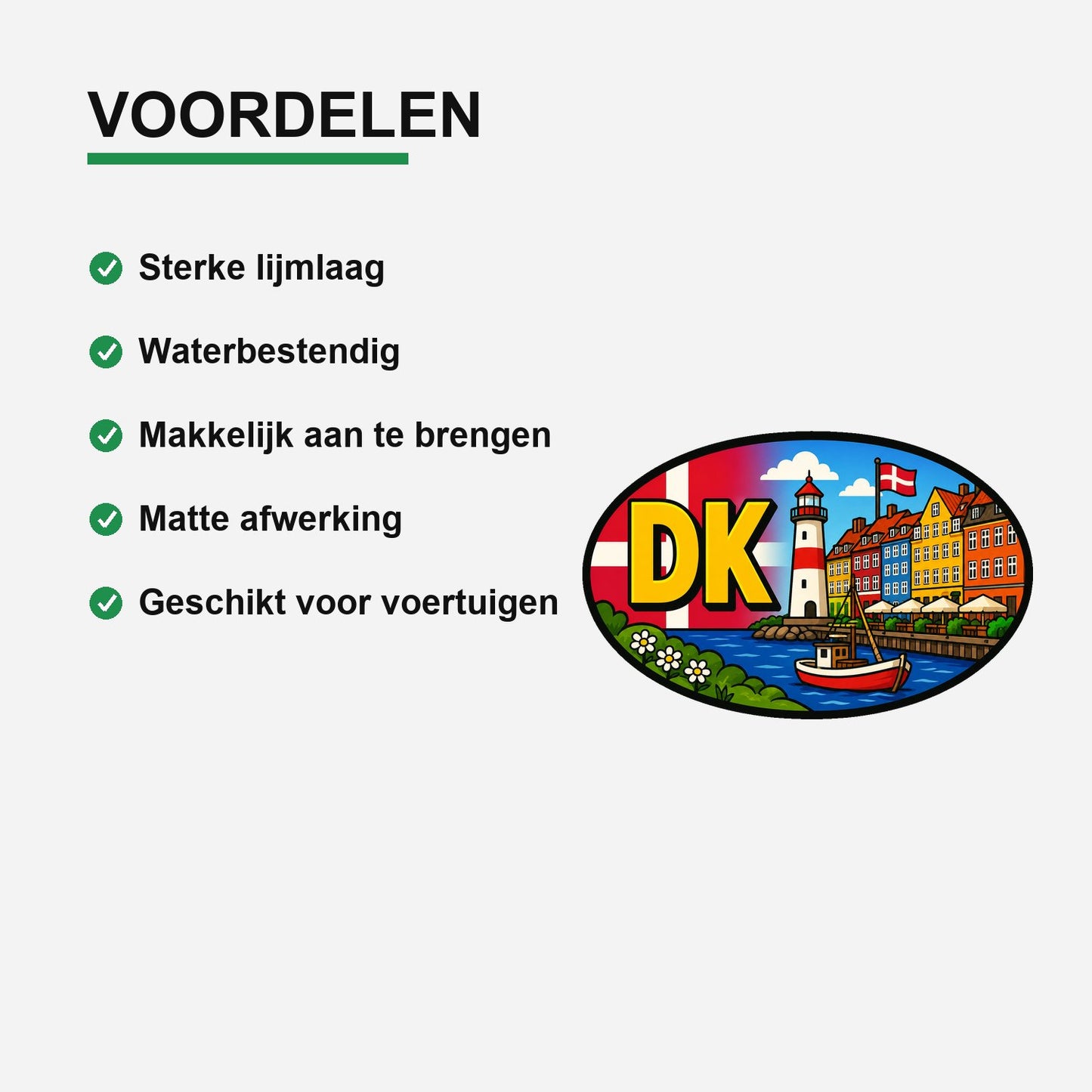 DK Landcode Sticker Denemarken – Nyhavn – gebruiksvoorbeeld