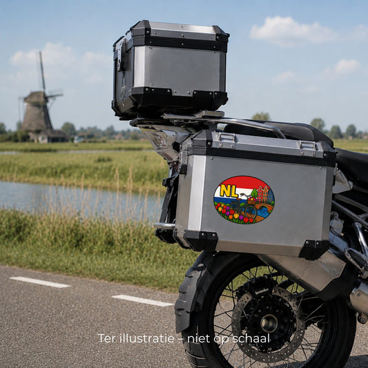 NL Landcode Sticker Nederland – Amsterdamse fiets – detail van het ontwerp
