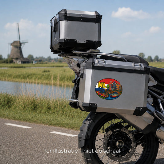 NL Landcode Sticker Nederland – Amsterdamse grachten – detail van het ontwerp