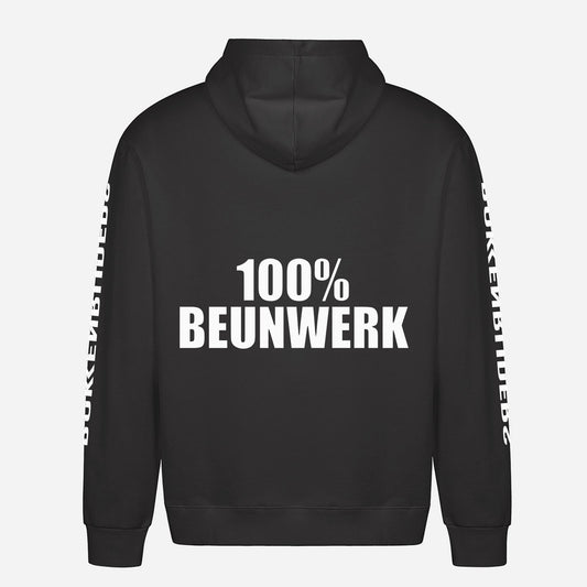 100% Beunwerk Hoodie – achterkant met grote rugprint