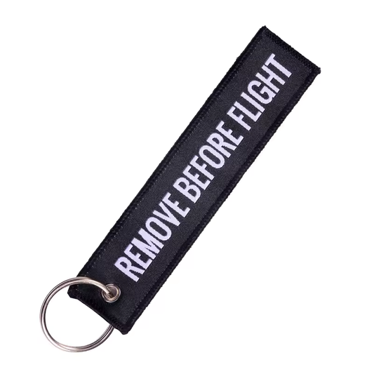 Zwarte Remove Before Flight Sleutelhanger – hoofdafbeelding