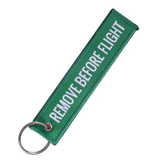 Groene Remove Before Flight Sleutelhanger – hoofdafbeelding