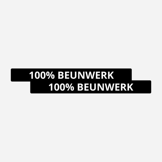 2x 100% Beunwerk Kentekenhouderstickers – hoofdafbeelding van de set