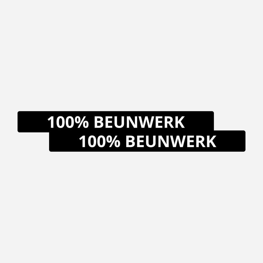 2x 100% Beunwerk Kentekenhouderstickers – hoofdafbeelding van de set