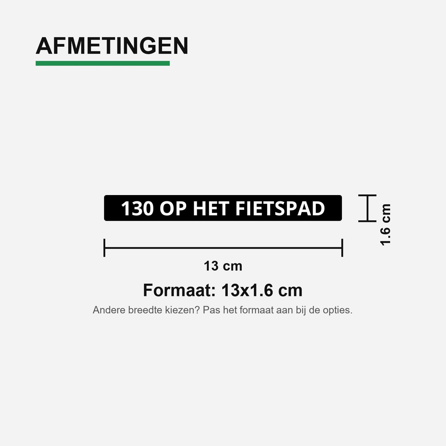 2x 130 Op Het Fietspad Kentekenhouderstickers – formaat voor kentekenhouder