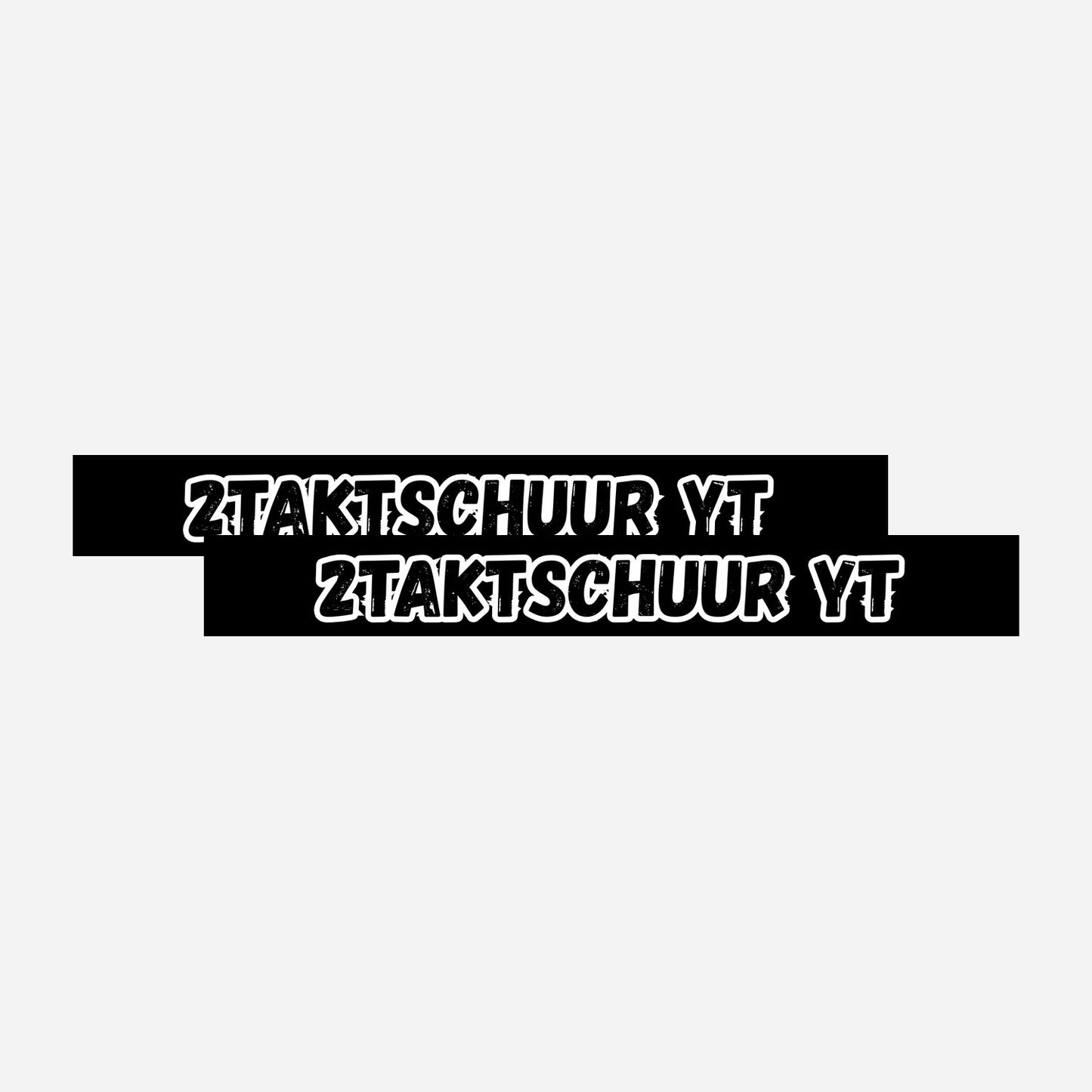 2x 2TAKTSCHUUR YT Kentekenhouderstickers – Wit – hoofdafbeelding van de set