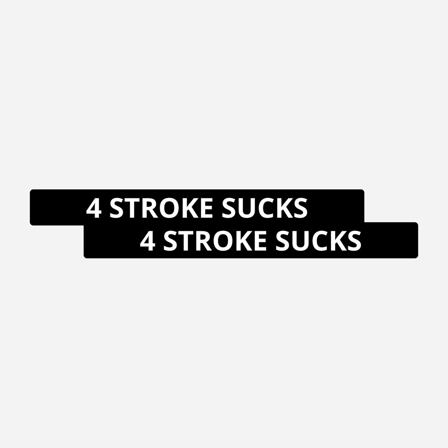 2x 4 Stroke Sucks Kentekenhouderstickers – hoofdafbeelding van de set