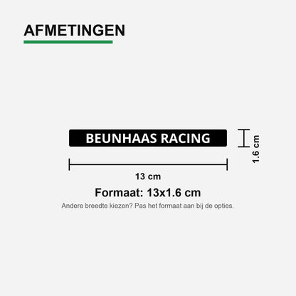 2x BEUNHAAS racing Kentekenhouderstickers – formaat voor kentekenhouder