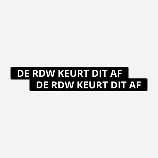 2x De RDW keurt dit af Kentekenhouderstickers – hoofdafbeelding van de set
