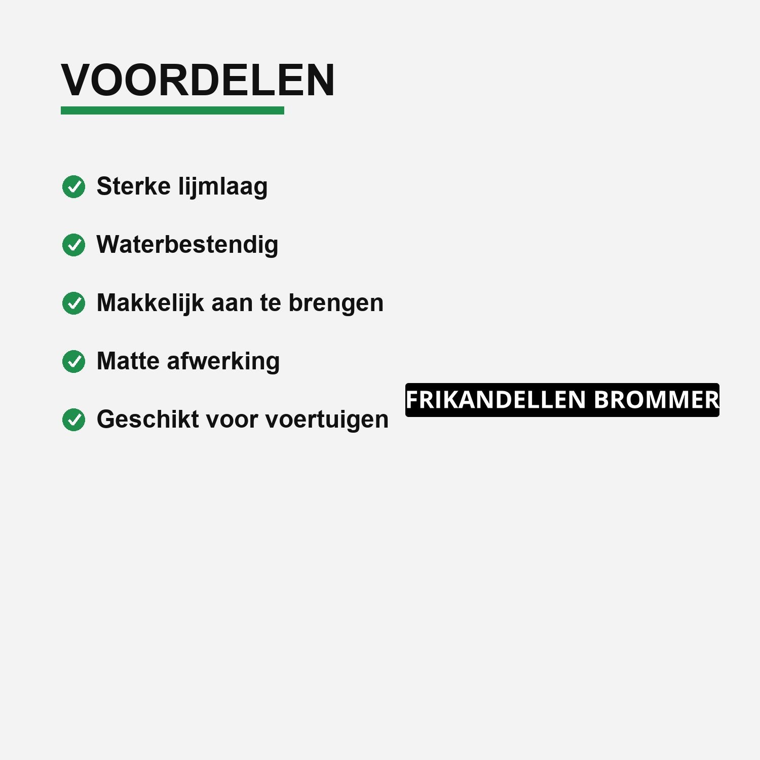 2x Frikandellen Brommer Kentekenhouderstickers – materiaal en matte afwerking