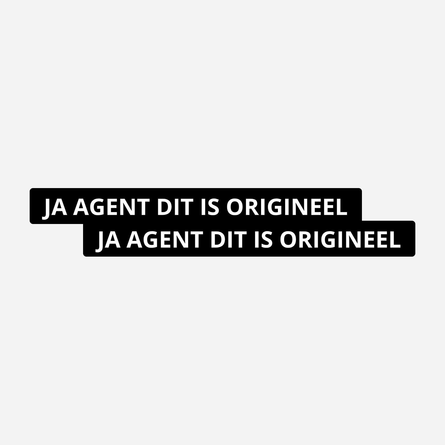 2x JA agent dit is origineel Kentekenhouderstickers – hoofdafbeelding van de set