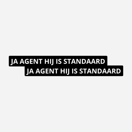 2x Ja Agent Hij Is Standaard Kentekenhouderstickers – hoofdafbeelding van de set