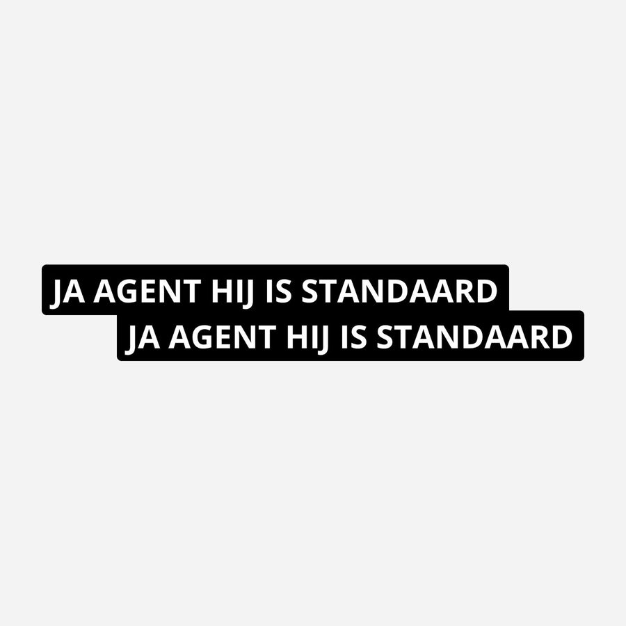 2x Ja Agent Hij Is Standaard Kentekenhouderstickers – hoofdafbeelding van de set