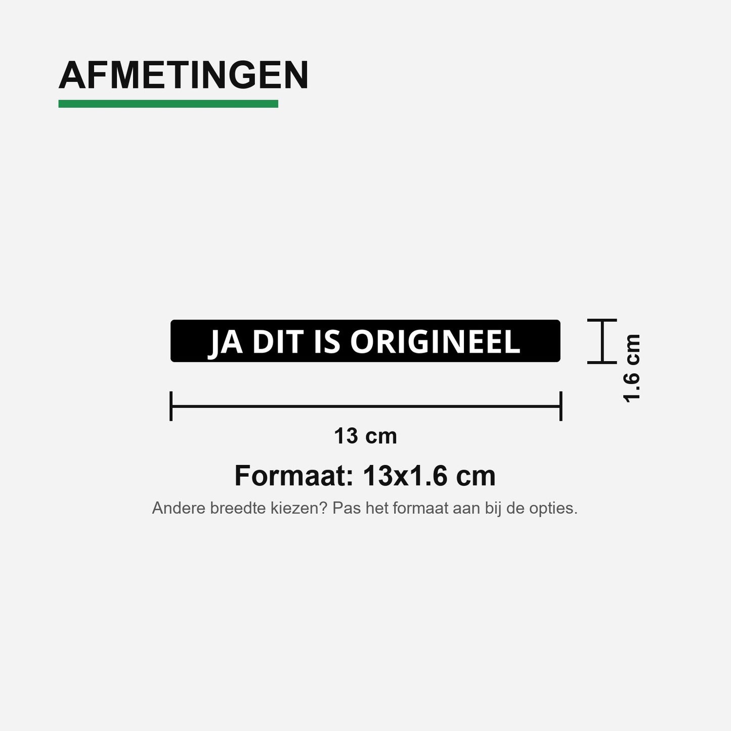 2x Ja Dit Is Origineel Kentekenhouderstickers – formaat voor kentekenhouder
