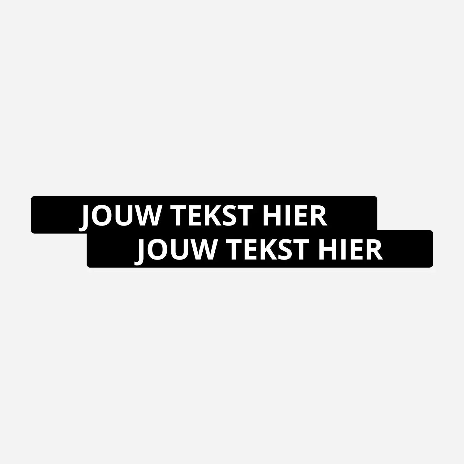 2x Kentekenhouderstickers met Eigen Tekst – hoofdafbeelding van de set