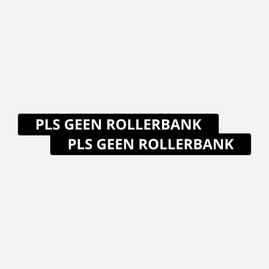 2x Pls Geen Rollerbank Kentekenhouderstickers – hoofdafbeelding van de set