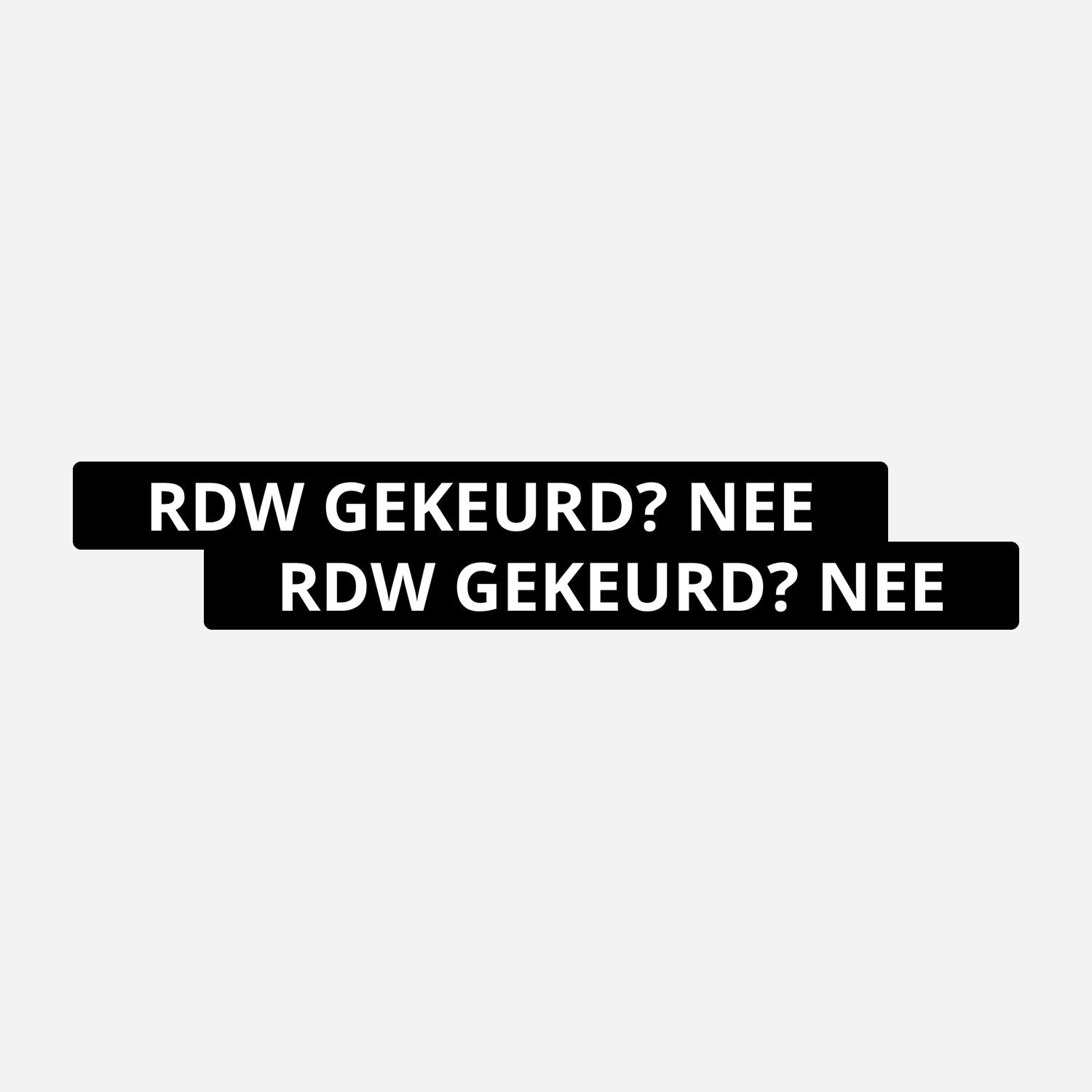 2x RDW Gekeurd Nee Kentekenhouderstickers – hoofdafbeelding van de set