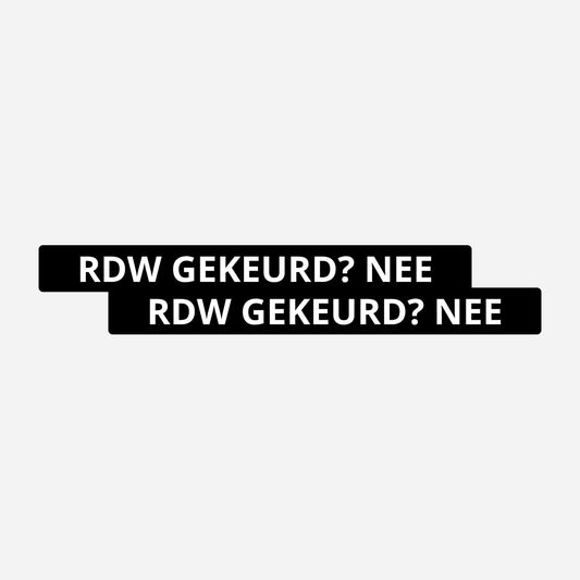 2x RDW Gekeurd Nee Kentekenhouderstickers – hoofdafbeelding van de set