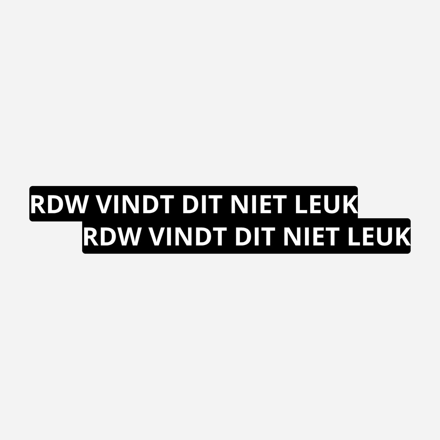 2x RDW Vindt Dit Niet Leuk Kentekenhouderstickers – hoofdafbeelding van de set