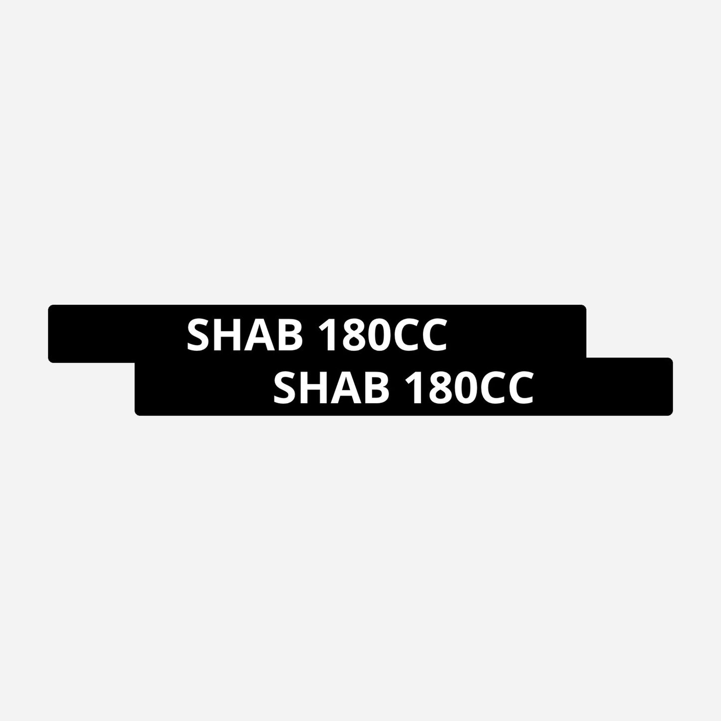 2x Shab 180CC Kentekenhouderstickers – hoofdafbeelding van de set