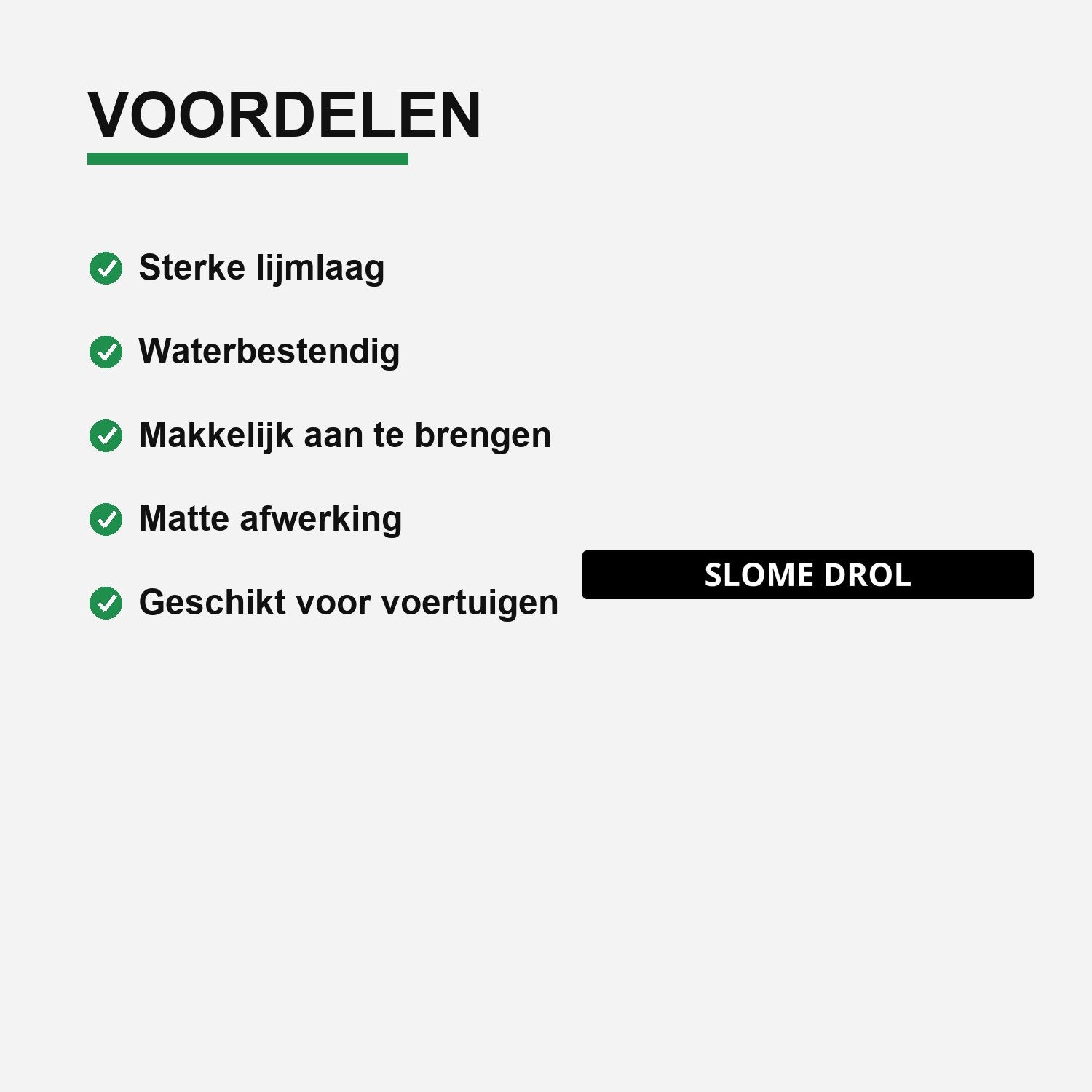 2x Slome Drol Kentekenhouderstickers – materiaal en matte afwerking