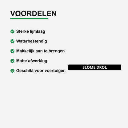 2x Slome Drol Kentekenhouderstickers – materiaal en matte afwerking