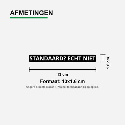 2x Standaard Echt Niet Kentekenhouderstickers – formaat voor kentekenhouder