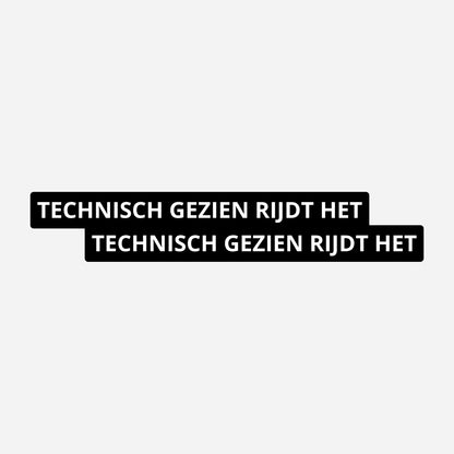 2x Technisch Gezien Rijdt Het Kentekenhouderstickers – hoofdafbeelding van de set