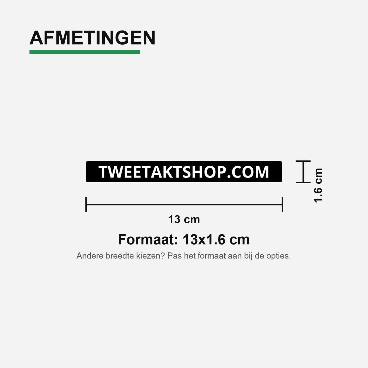 2x Tweetaktshop.com Kentekenhouderstickers – formaat voor kentekenhouder