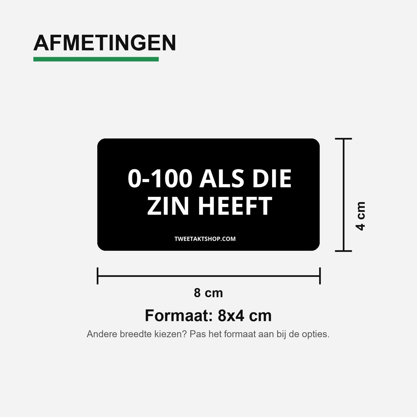 3x 0-100 als die zin heeft Bumperstickers – materiaal en matte afwerking