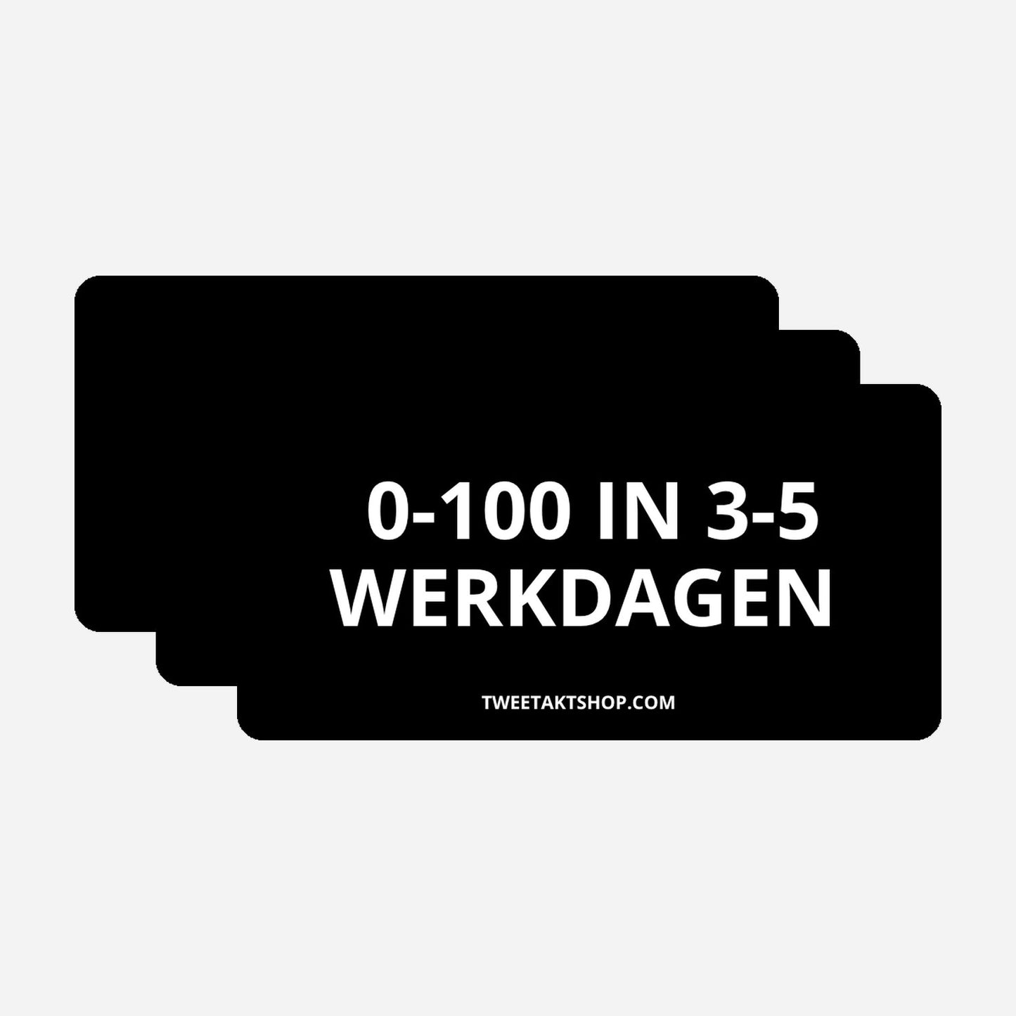 3x 0-100 in 3-5 werkdagen Bumperstickers – hoofdafbeelding van de set