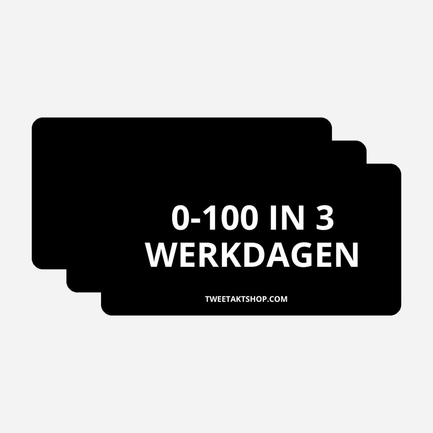 3x 0-100 in 3 werkdagen Bumperstickers – hoofdafbeelding van de set