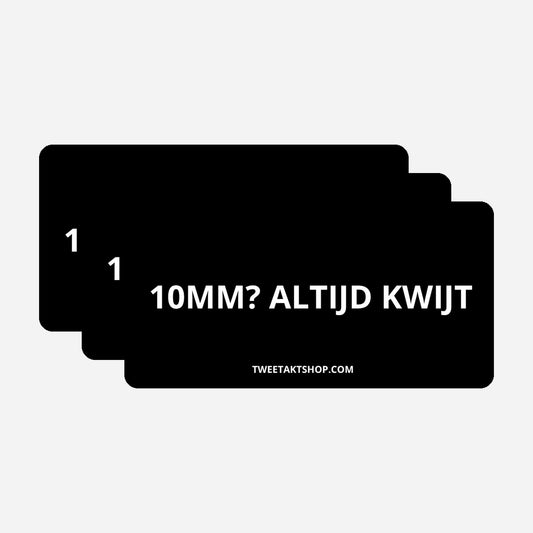 3x 10mm Altijd kwijt Bumperstickers – hoofdafbeelding van de set