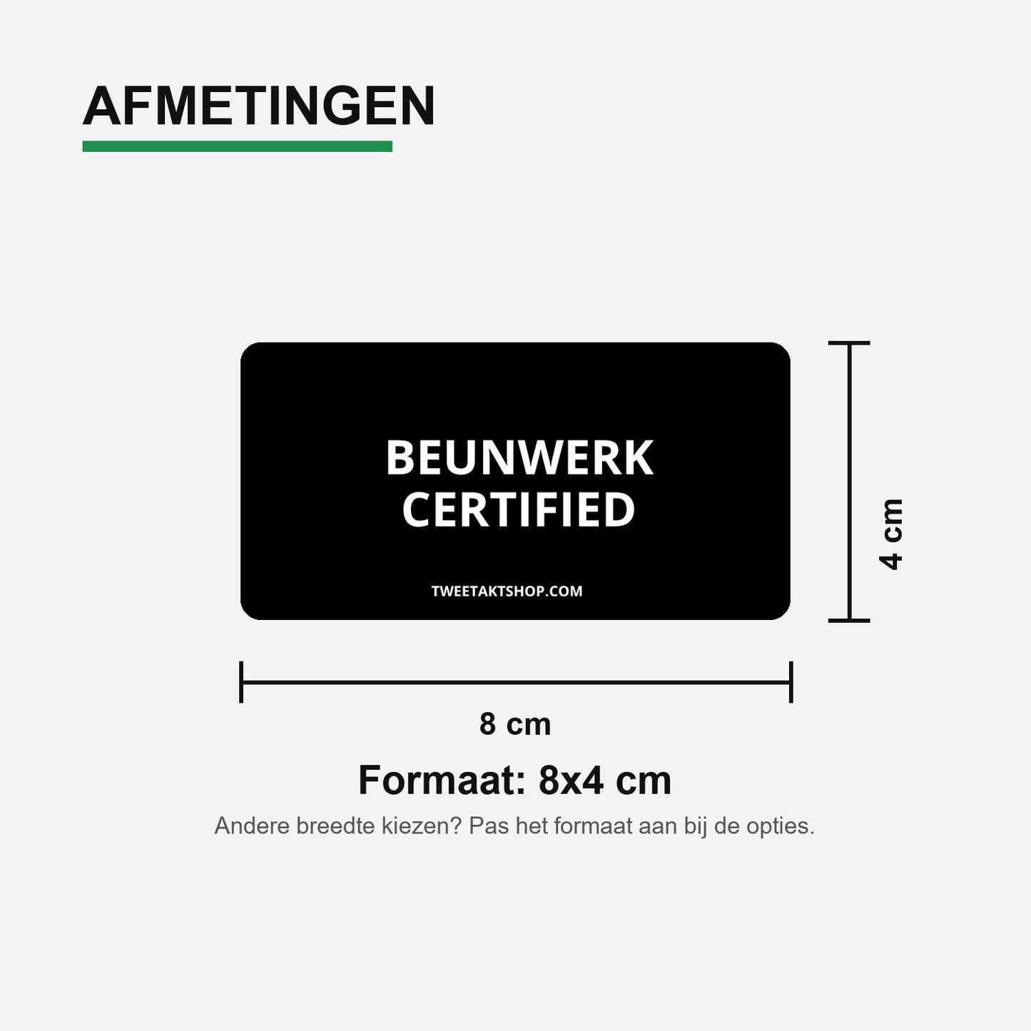 3x Beunwerk certified Bumperstickers – materiaal en matte afwerking