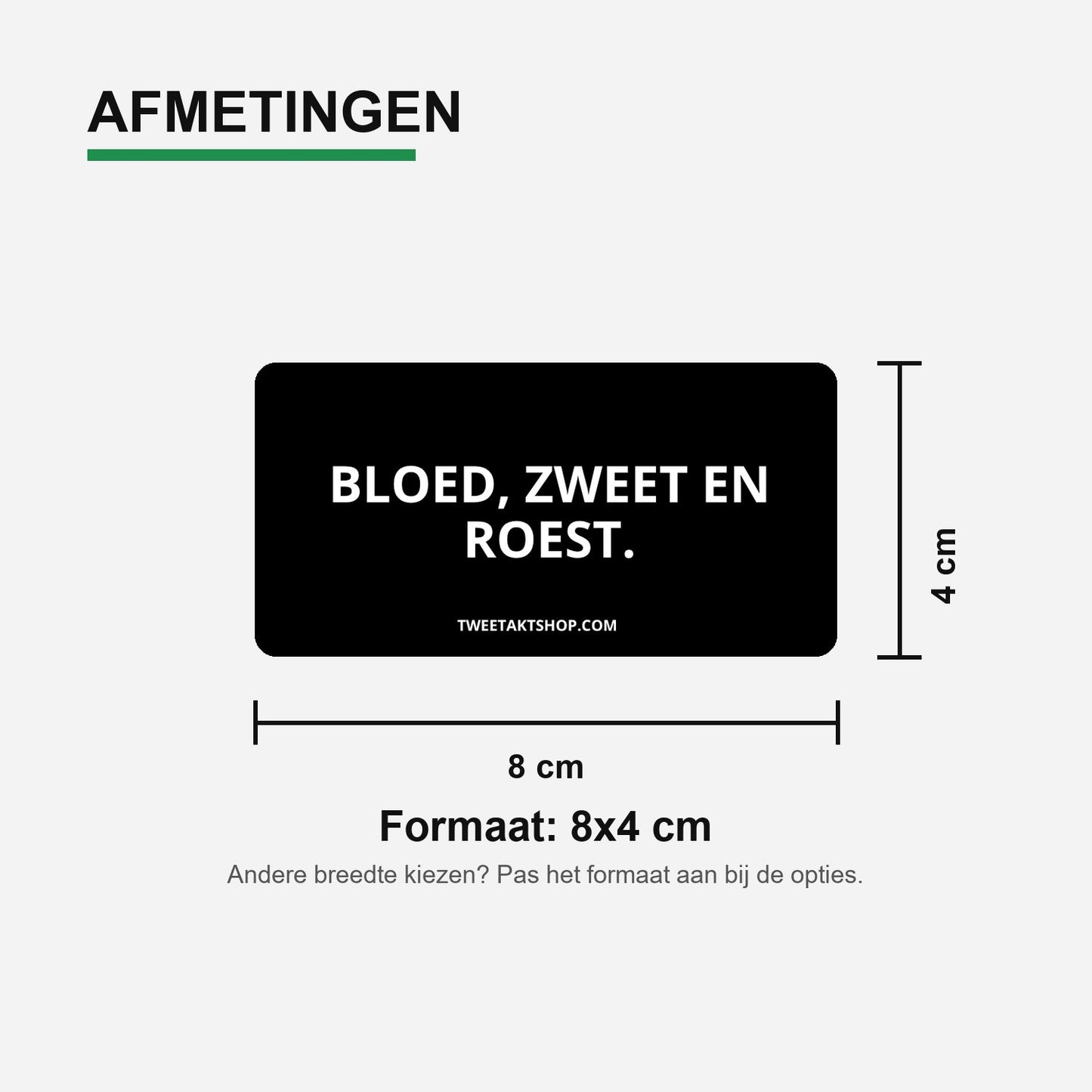 3x Bloed, zweet en roest Bumperstickers – materiaal en matte afwerking