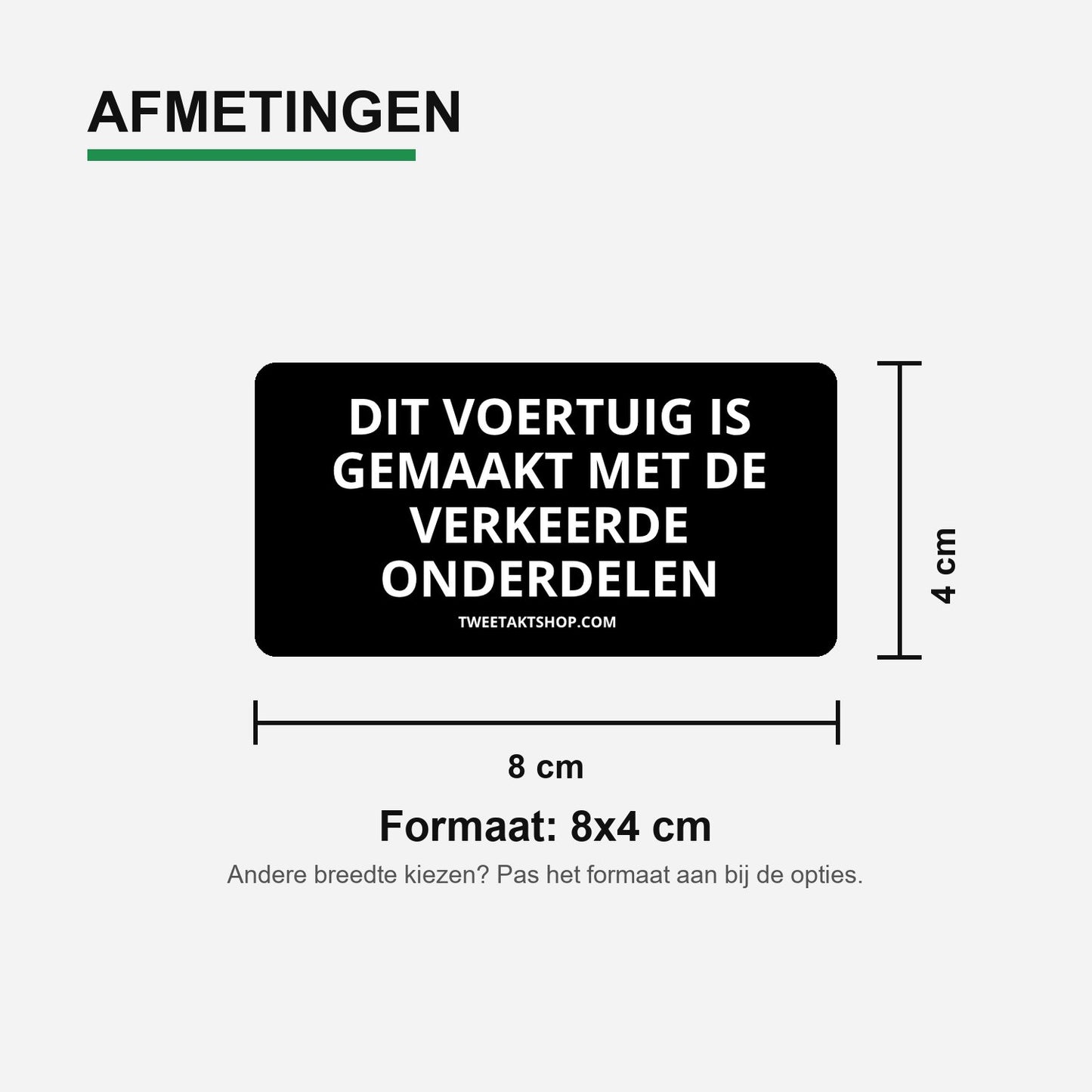 3x Dit voertuig is gemaakt met de verkeerde ONDERDELEN Bumperstickers – materiaal en matte afwerking