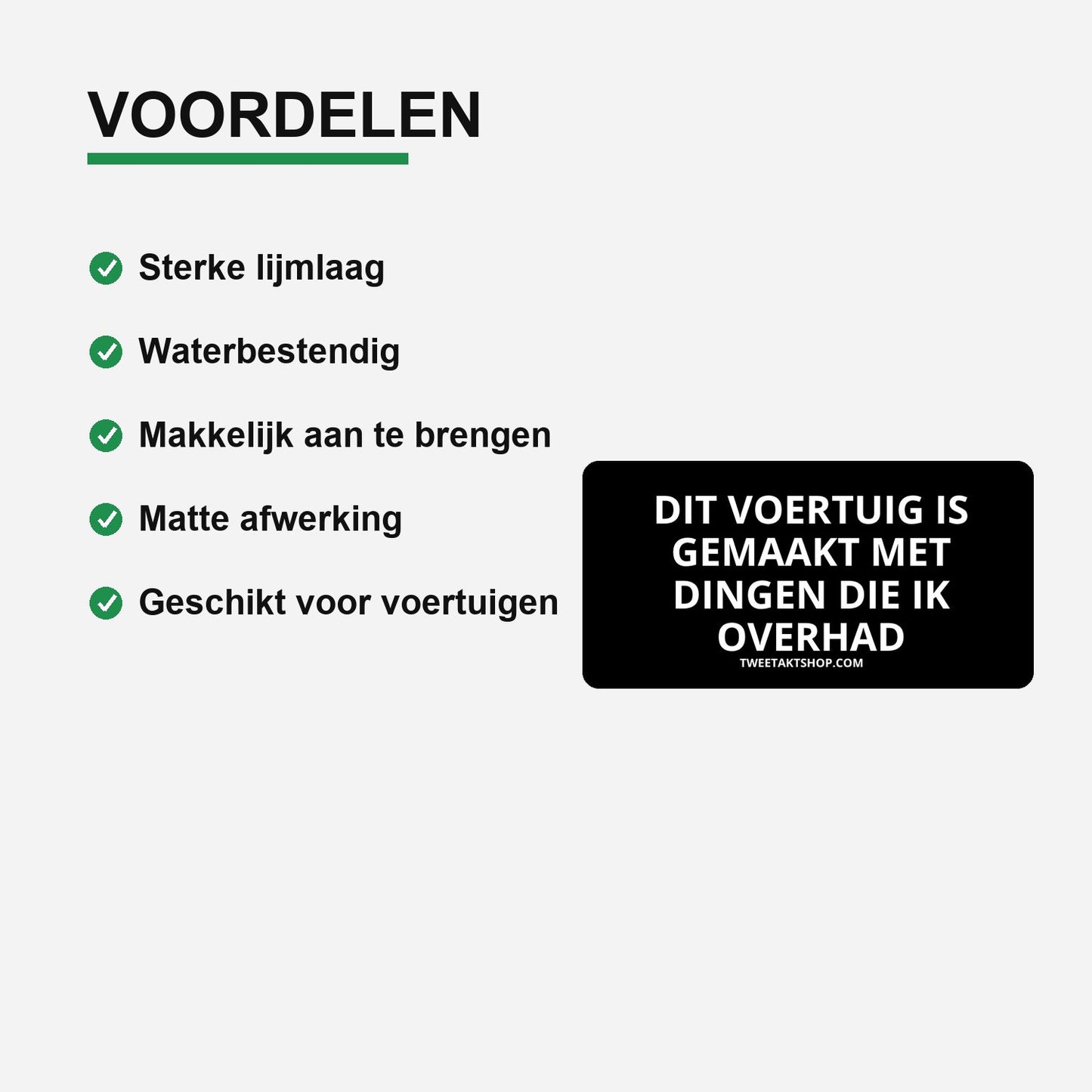3x Dit voertuig is gemaakt met dingen die ik overhad Bumperstickers – gebruiksvoorbeeld