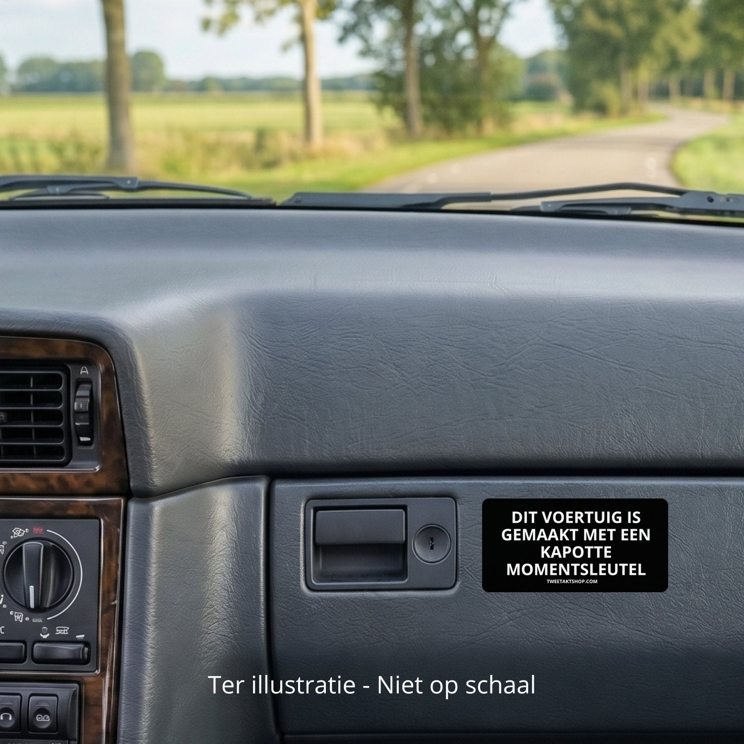 3x Dit voertuig is gemaakt met een kapotte momentsleutel Bumperstickers – formaatvoorbeeld