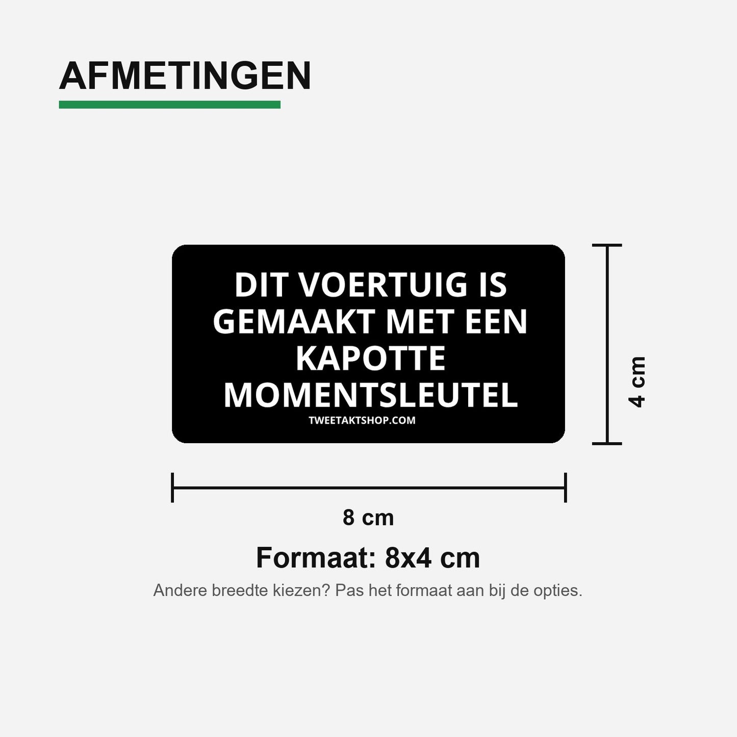 3x Dit voertuig is gemaakt met een kapotte momentsleutel Bumperstickers – materiaal en matte afwerking