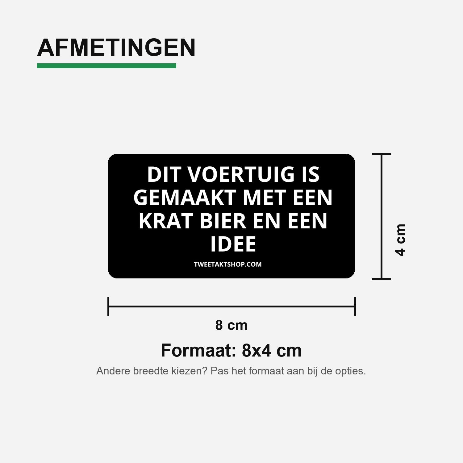3x Dit voertuig is gemaakt met een krat bier en een idee Bumperstickers – materiaal en matte afwerking