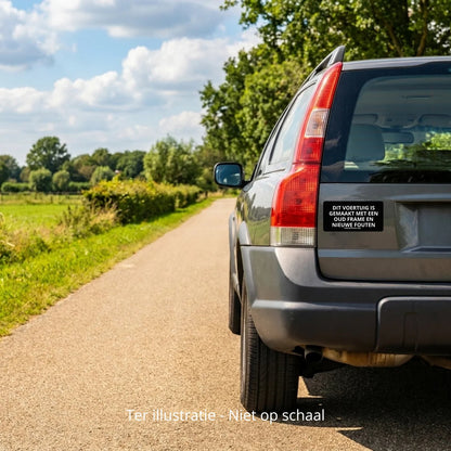 3x Dit voertuig is gemaakt met een oud frame en nieuwe fouten Bumperstickers – detail van de tekst