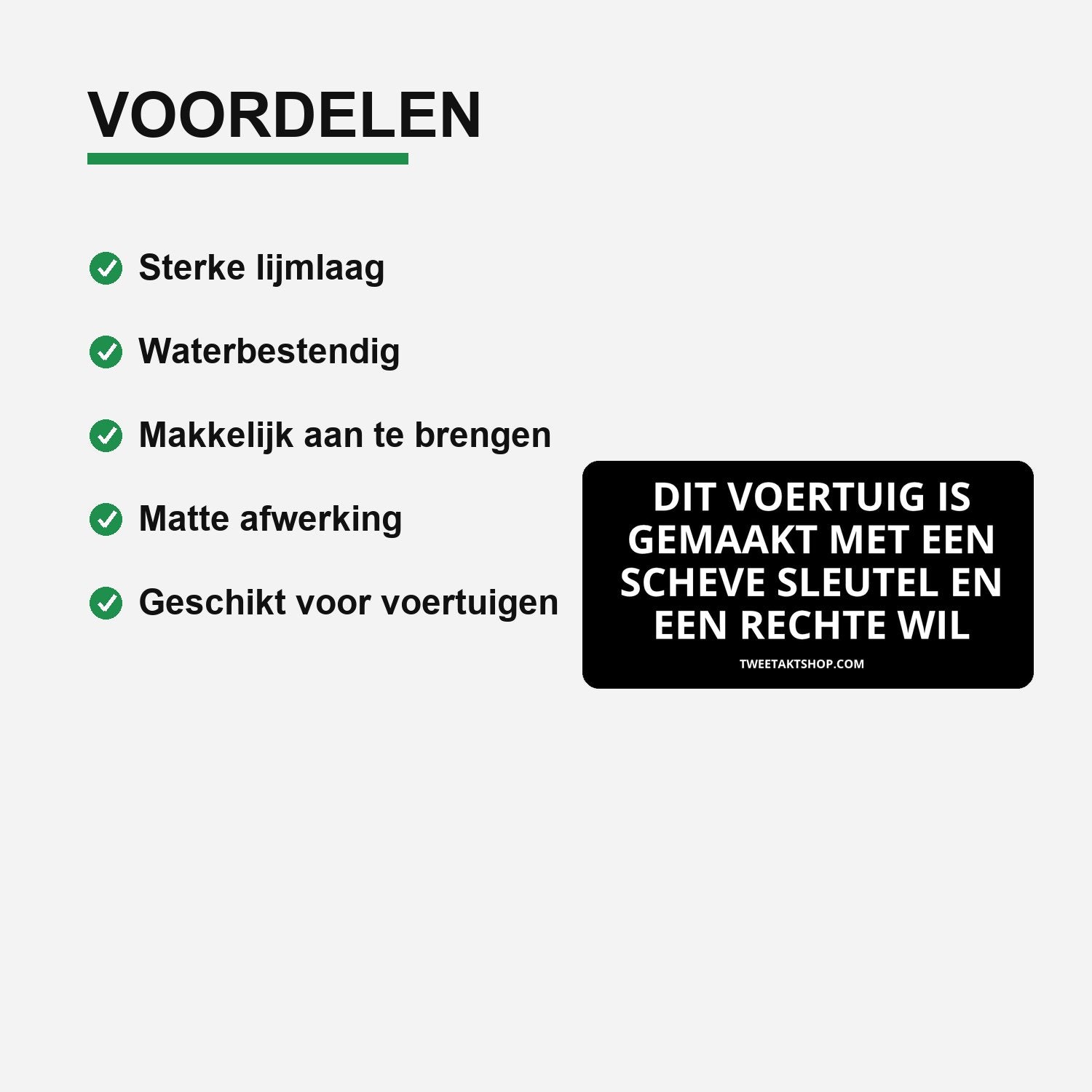 3x Dit voertuig is gemaakt met een scheve sleutel en een rechte wil Bumperstickers – gebruiksvoorbeeld