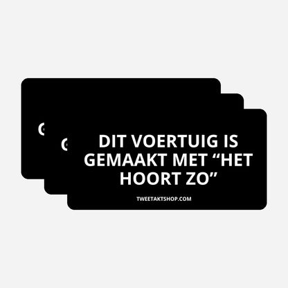 3x Dit voertuig is gemaakt met “het hoort zo” Bumperstickers – hoofdafbeelding van de set