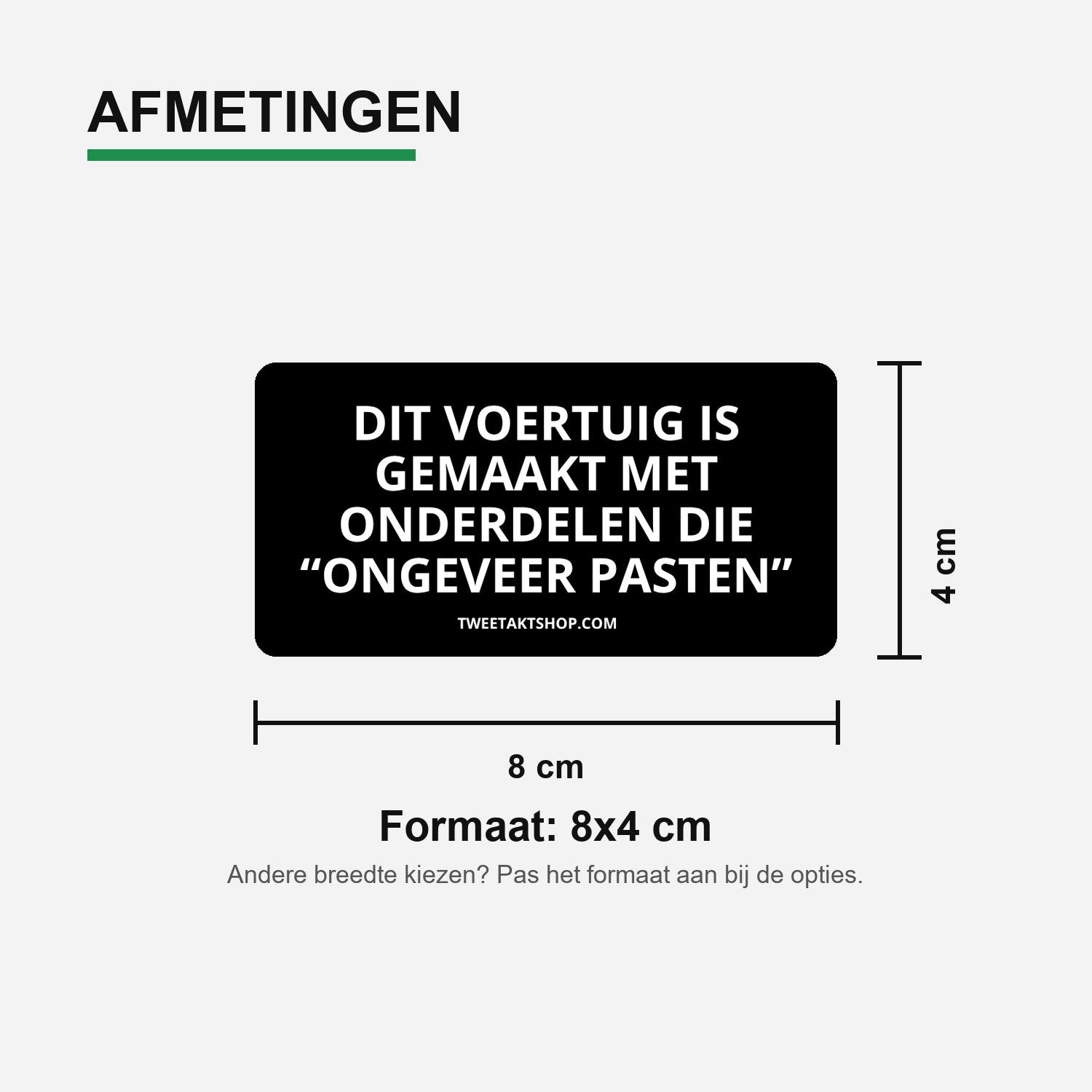 3x Dit voertuig is gemaakt met onderdelen die “ongeveer pasten” Bumperstickers – materiaal en matte afwerking