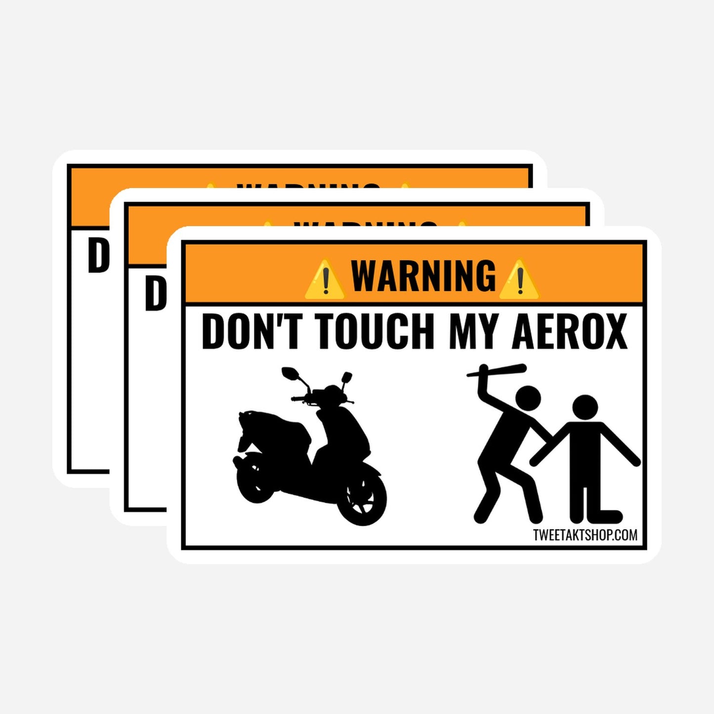 3x Don't Touch My Aerox Stickers – hoofdafbeelding van de sticker