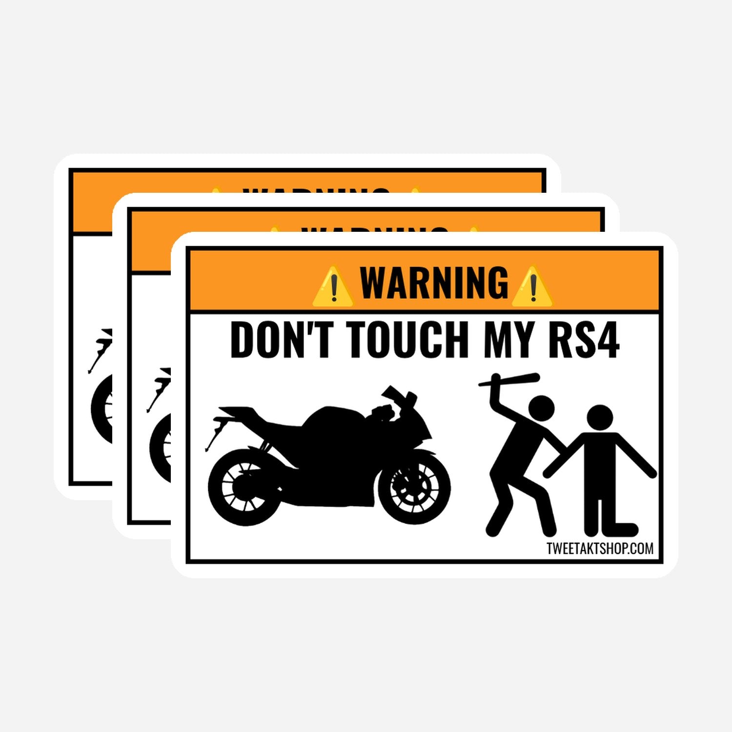 3x Don't Touch My Aprilia RS4 Stickers – hoofdafbeelding van de sticker