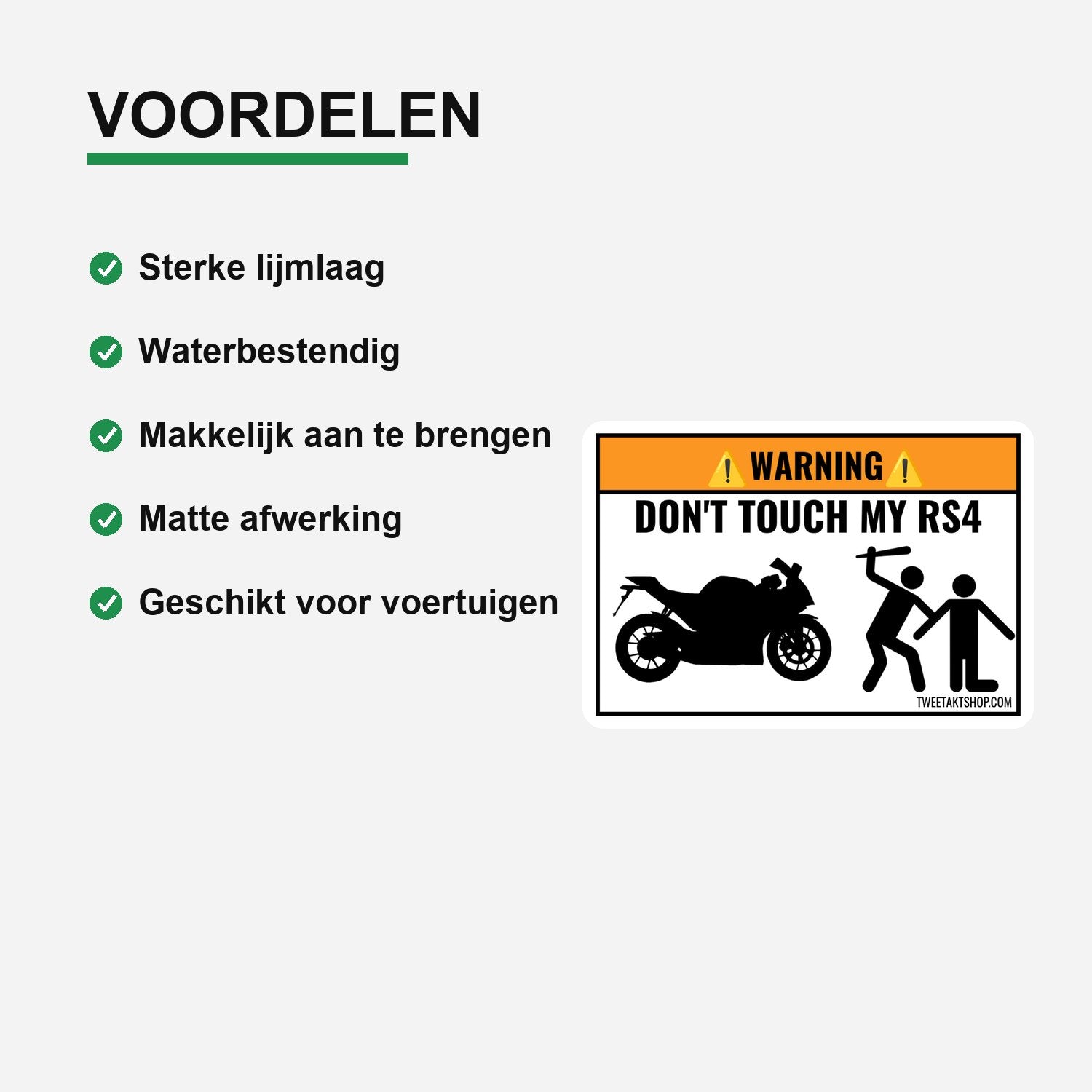 3x Don't Touch My Aprilia RS4 Stickers – materiaal en matte afwerking