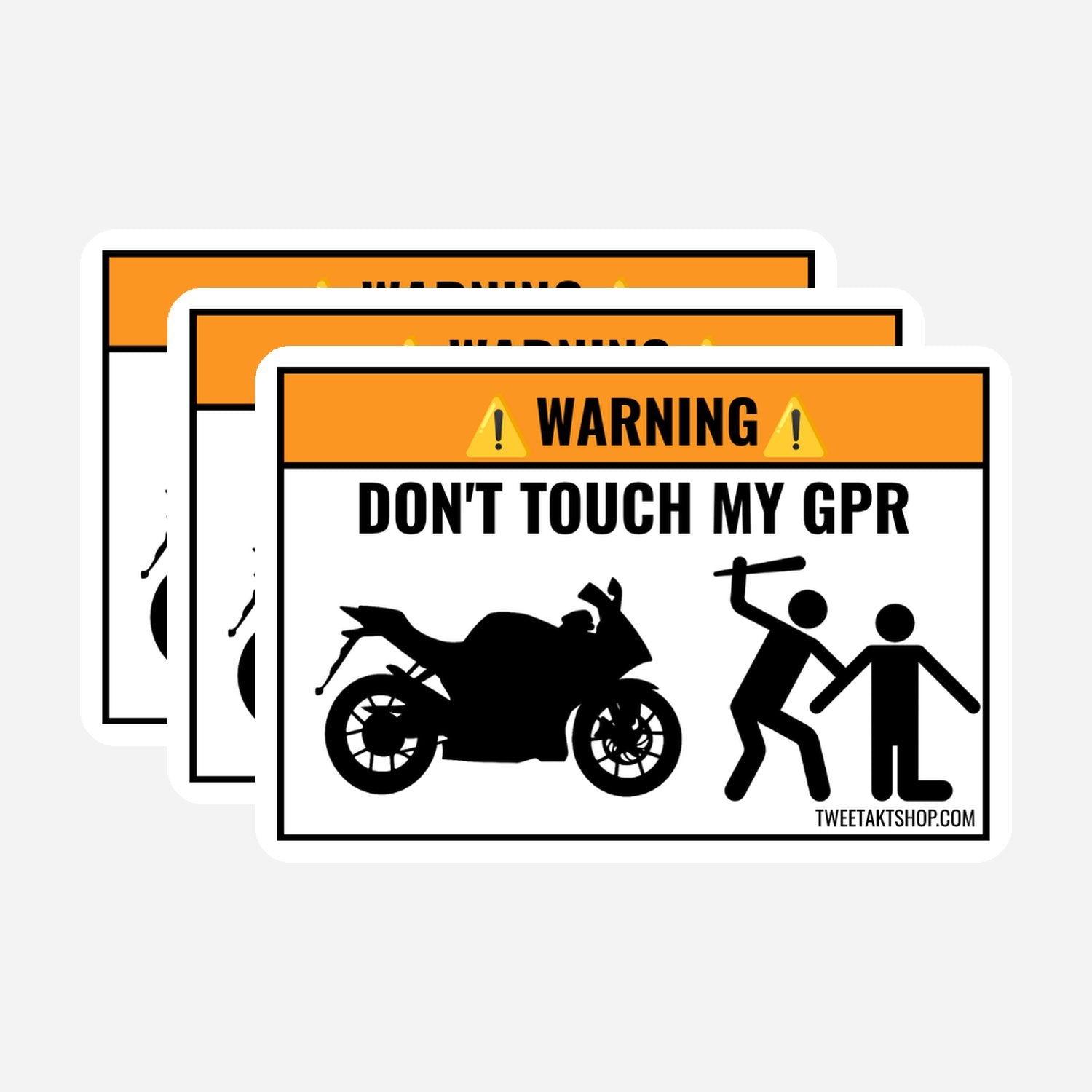 3x Don't Touch My Derbi GPR Stickers – hoofdafbeelding van de sticker
